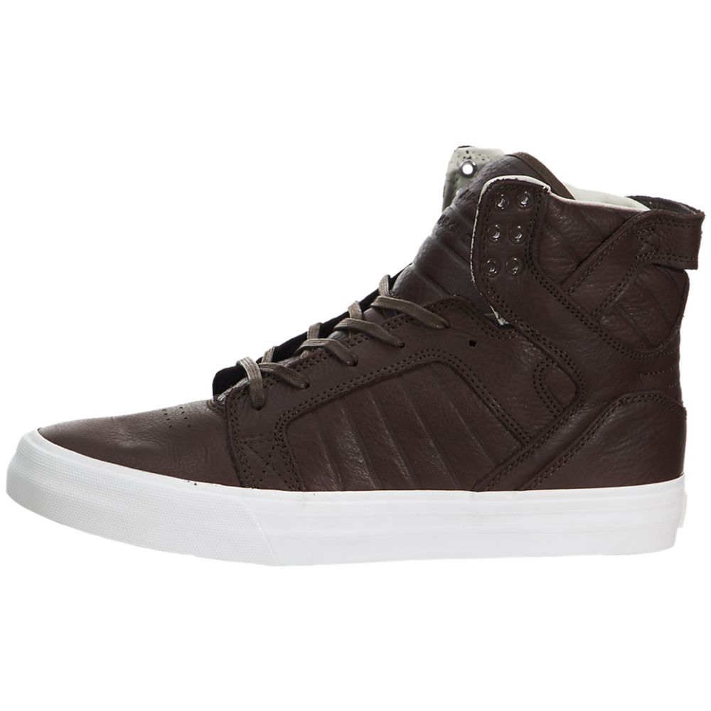 Baskets Montantes Supra SkyTop HF Marron Chocolate/Off White Homme | QFZ-82171569